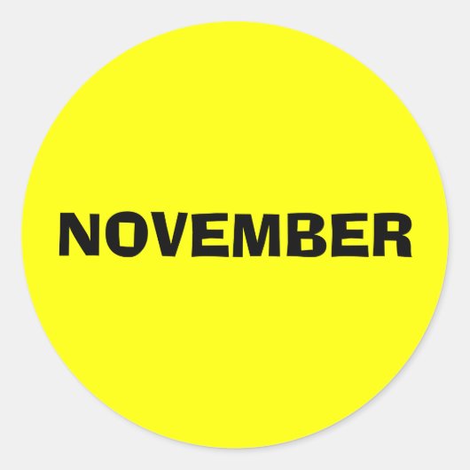 カレンダー月byヤンツ11月イエロー ラウンドシール (正面)