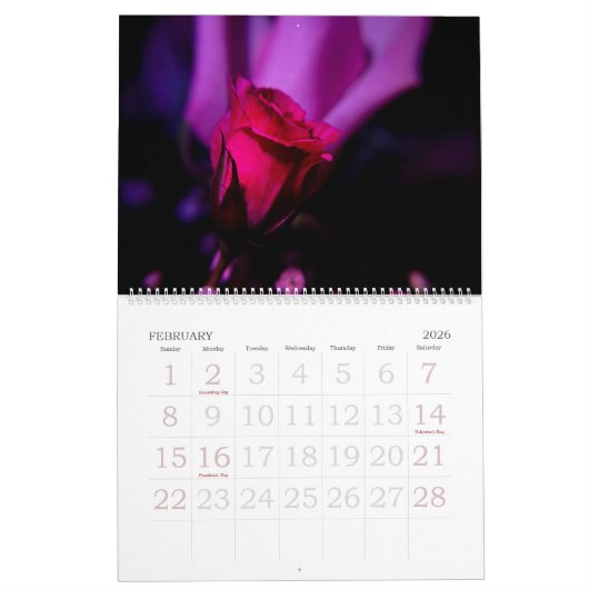 カレンダー用の花写真 カレンダー (2月 2026)