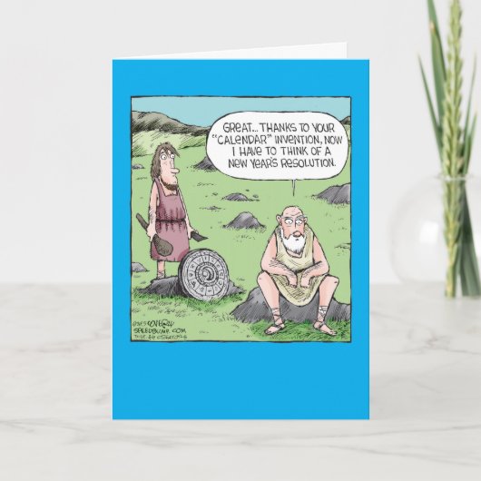 カレンダー発明の新年のジョーク挨拶カード シーズンカード (正面)