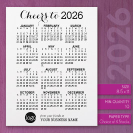 カレンダー白黒ビジネス – 休日 レターヘッド