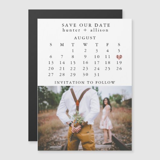 カレンダー磁石 | DAteの保存 マグネット招待状 (正面/裏面)