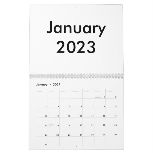 カレンダー空白の2023 (月) カレンダー (1月 2027)