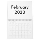 カレンダー空白の2023 (月) カレンダー (2月 2027)