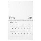 カレンダー空白の2024 (文字付き) カレンダー (2月 2026)