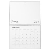 カレンダー空白の2024 (文字付き) カレンダー (1月 2027)