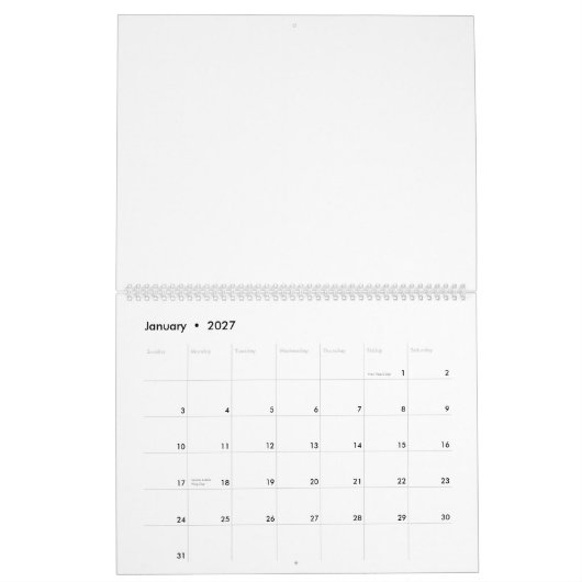 カレンダー紋章付き外衣 カレンダー (1月 2027)