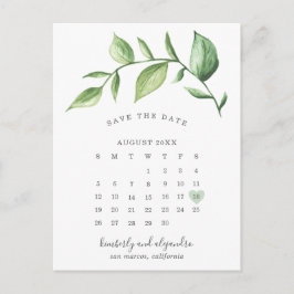 カレンダー素朴の緑の日を保存 案内ポストカード