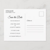 カレンダー金ゴールドハートChalkboard日付の保存 案内ポストカード (裏面)