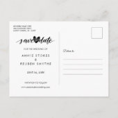 カレンダー金ゴールドラブハート写真Save the Date ポストカード (裏面)