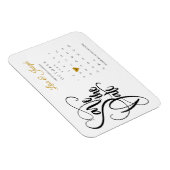 カレンダー金ゴールドラブハート日付の保存 マグネット (右側)