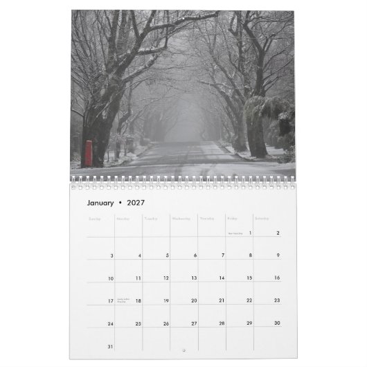 カレンダー (1月 2027)