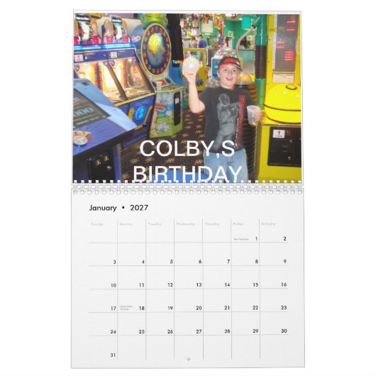 カレンダー (1月 2027)