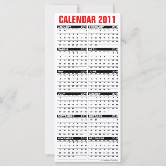 カレンダー2011ラックカードシーズンのご挨拶 (正面)