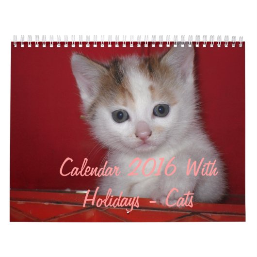 カレンダー2016休日 – 猫 カレンダー (カバー)
