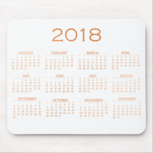 カレンダー2018の白く敏感な銅のばら色の金ゴールド マウスパッド