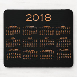 カレンダー2018の金属黒い銅のばら色の金ゴールド マウスパッド