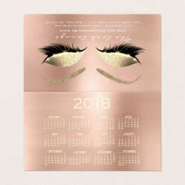 カレンダー2018美しいスタジオラッシュピンクローズアイズ 名刺