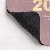 カレンダー2018 Mauveピンク金ゴールド名連絡番号 マウスパッド (コーナー)