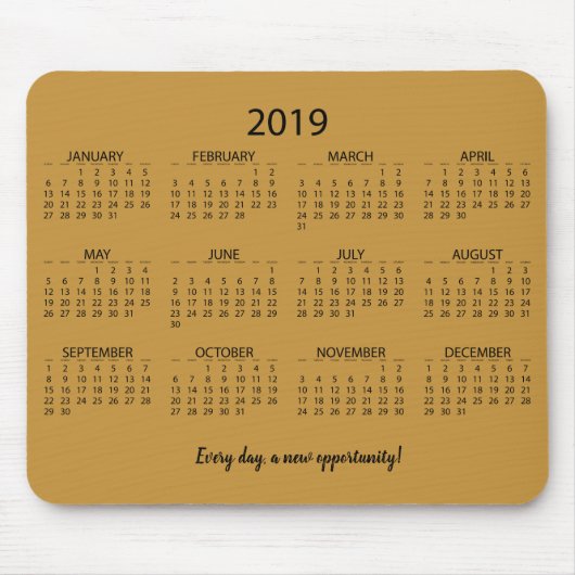 カレンダー2019 マウスパッド (正面)