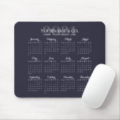 カレンダー2021 Business Name Navy Gray マウスパッド (マウス)