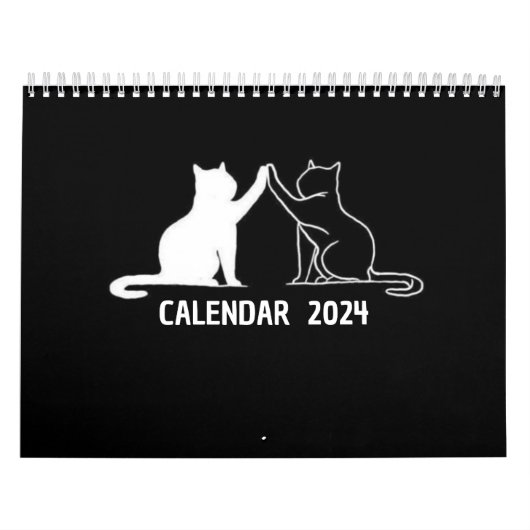カレンダー2024 – 白黒カレンダー2024 カレンダー (カバー)