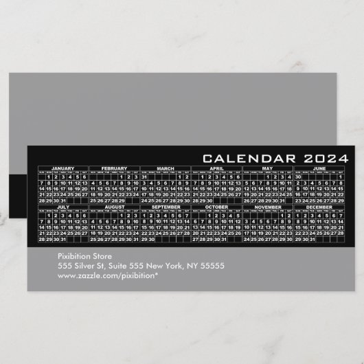 カレンダー2024 Businessラックカードブラック (正面/裏面)