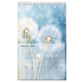 カレンダー2025 Dandelion花背景 カレンダー (2月 2026)