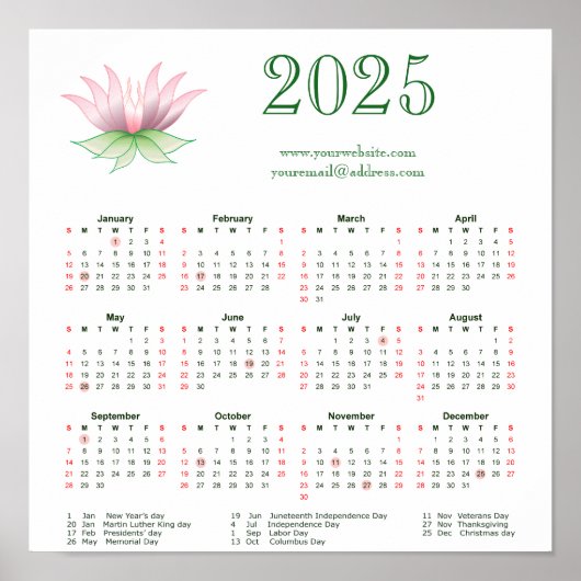 カレンダー2025 for business ポスター (正面)