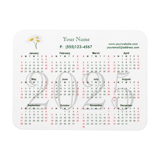 カレンダー2025 for business magnet マグネット (横)