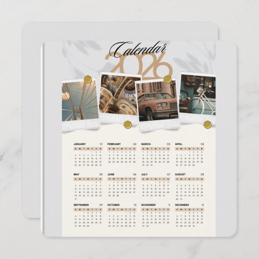 カレンダー2026 招待状 (正面/裏面)