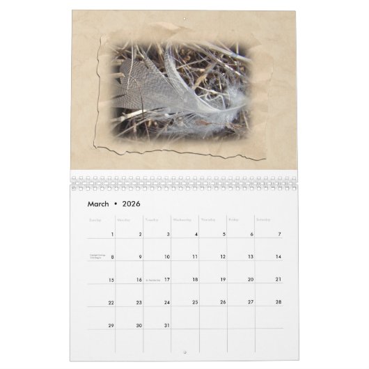 カレンダー – ほとんど茶色 (3月 2026)