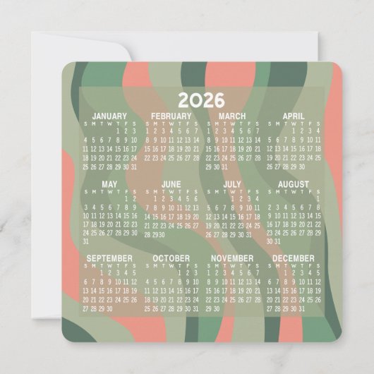 カレンダー – オーガニックカーモダンブ・ビジネス・ロゴ シーズンカード (裏面)