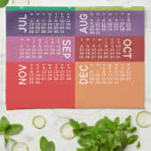 カレンダー – カラフルか月ファンキーの通年 キッチンタオル (折り畳み)