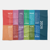 カレンダー – カラフルか月ファンキーの通年 キッチンタオル (横)