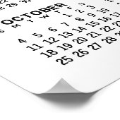 カレンダー - シンプルなモノクロ ポスター (角)