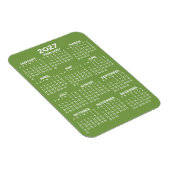 カレンダー - シンプル モダン グリーン ホワイト マグネット (右側)