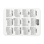 カレンダー – ミニマル白黒 マグネット (横)