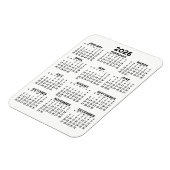 カレンダー – ミニマル白黒 マグネット (左側)