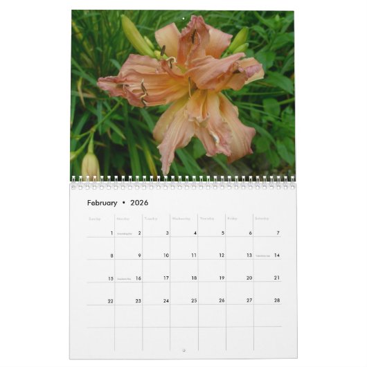 カレンダー – ユリの庭 (2月 2026)