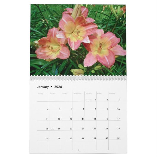 カレンダー – ユリの庭 (1月 2026)