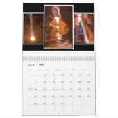 カレンダー、ライトの滝、景色の写真、 カレンダー (3月 2027)