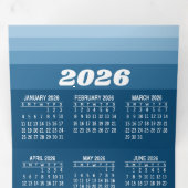 カレンダー – ロゴ – ネイビーレトロストライプビジネス 三つ折りクリスマスカード (内部最初)