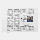 カレンダー – ロゴ、フォトビジネス キッチンタオル (横)