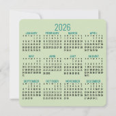 カレンダー、ロゴ – 応援- Aqua and Green Business シーズンカード (裏面)