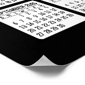 カレンダー - 中央に縦の写真 黒 ポスター (角)