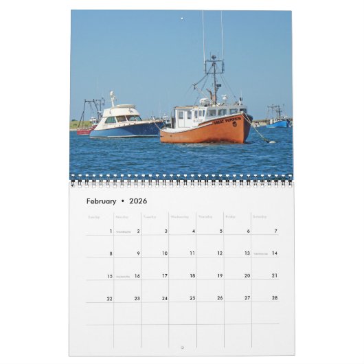 カレンダー – 主に青 (2月 2026)