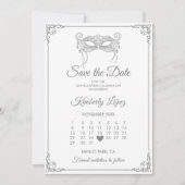 カレンダー 保存 日付 招待状 (正面)