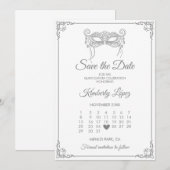 カレンダー 保存 日程 招待状 (正面/裏面)