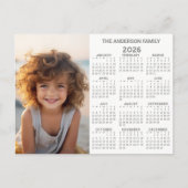 カレンダー – 写真通年ビューモダン ポストカード (正面)