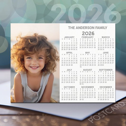 カレンダー – 写真通年ビューモダン ポストカード